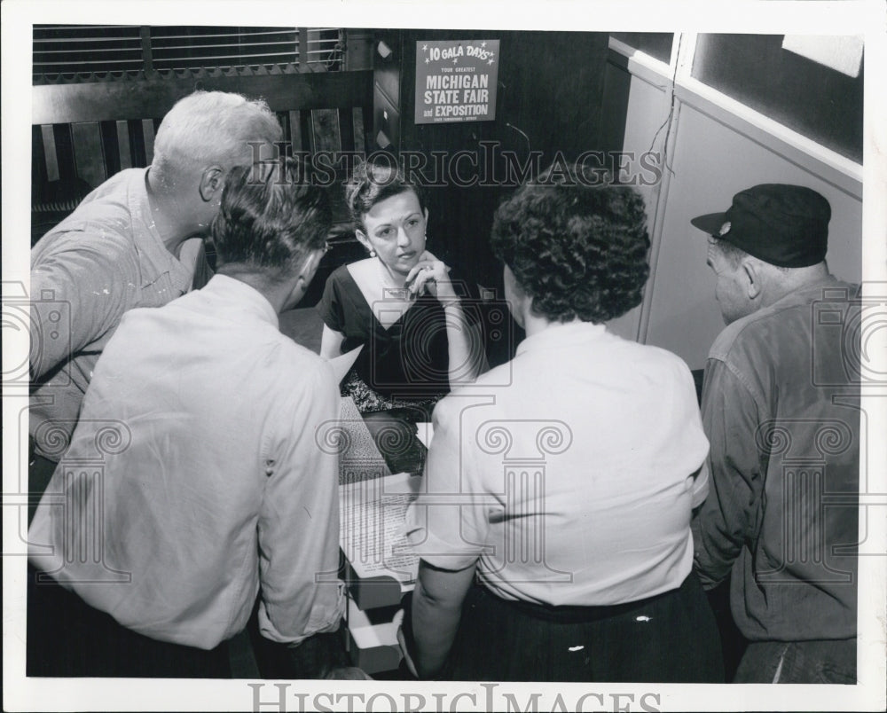 1953 Mich State Fair Women Officials,Gene Zavitz hires and fires - Historic Images