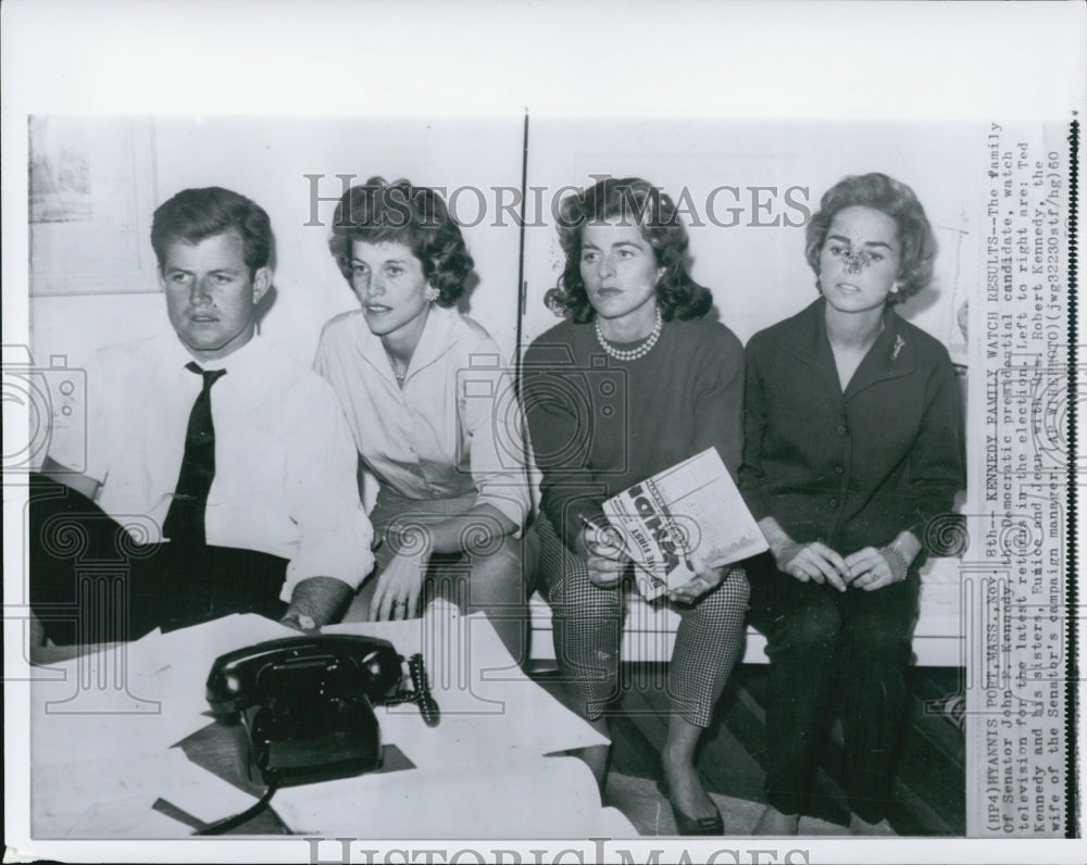 1960 Ted Kennedy/Eunice/Jean Kennedy/Mrs. Robert Kennedy/Election - Historic Images