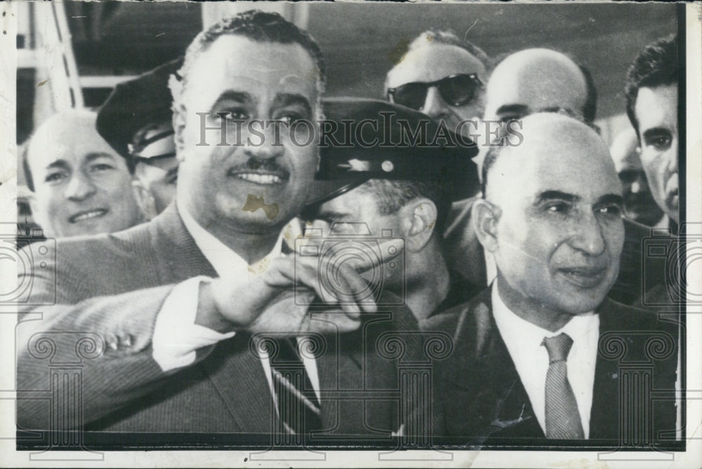 1960 Gamel Abdel Nasser United Arab President Mahomoud Fawzi - Historic Images