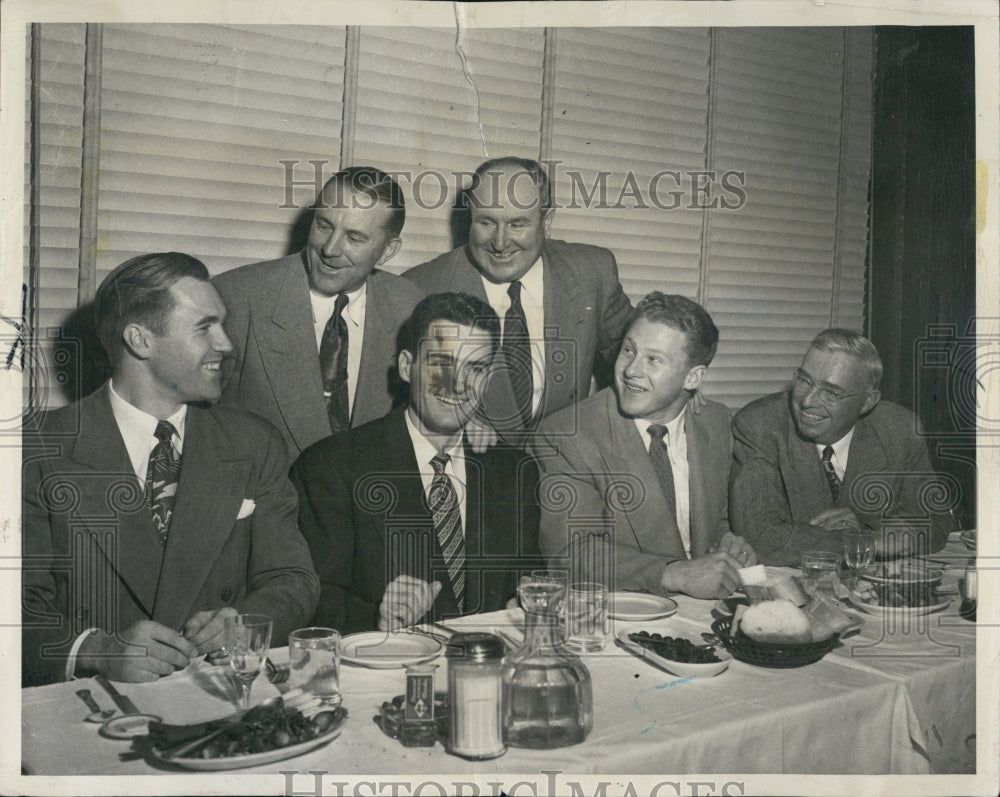 1951 New York Yankees players and alumni at Henry&#39;s Fashion Rest - Historic Images