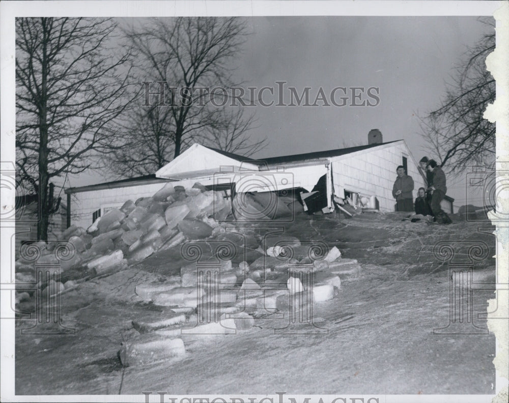 1954 Cottage Damaged By Ice Jam/Lake St. Clair/Michigan - Historic Images