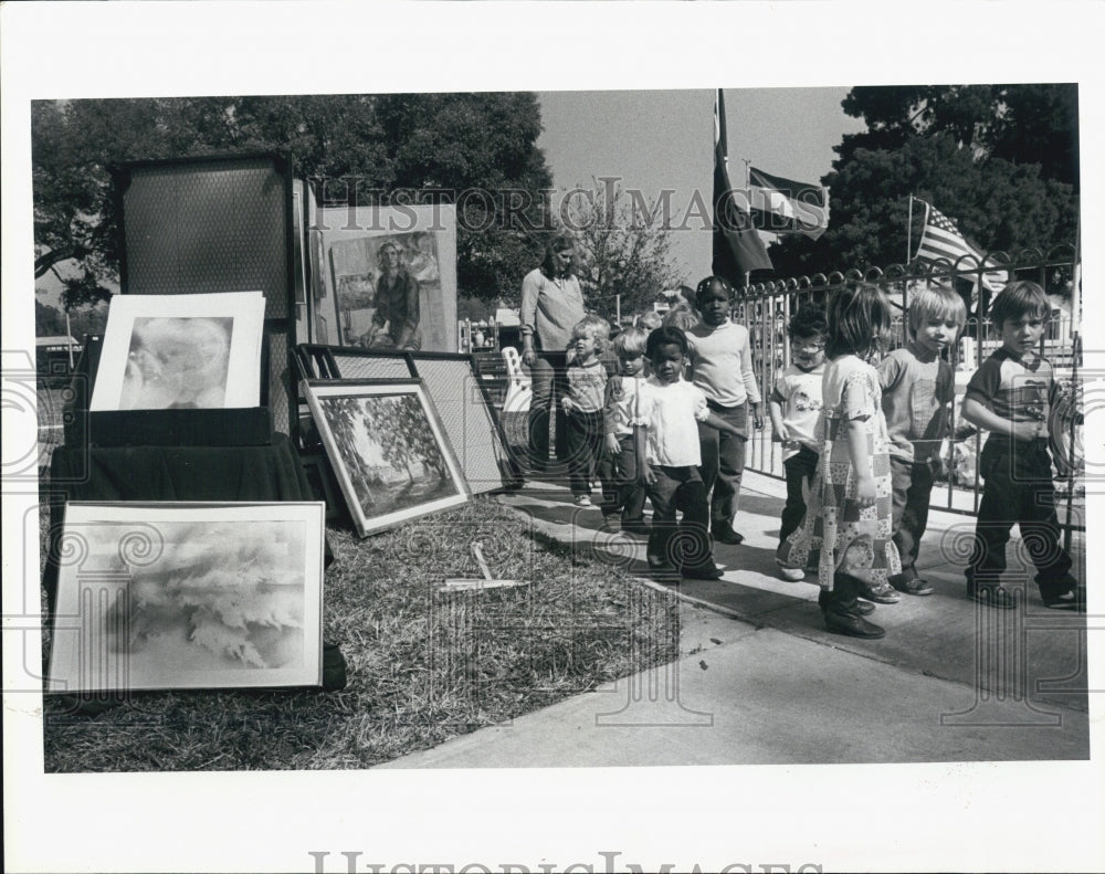 1981 Press Photo parkview Child Development Center Patriots Art Festival - Historic Images