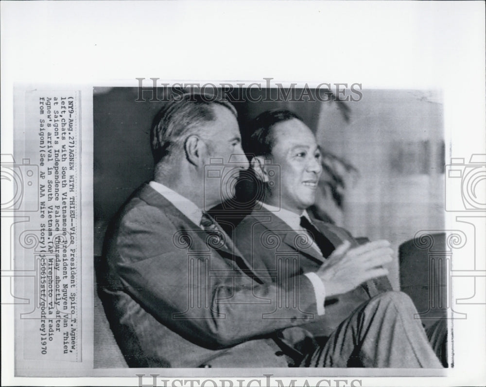 1970 Vice President Spiro T. Agnew South Vietnamese President Nguyen - Historic Images