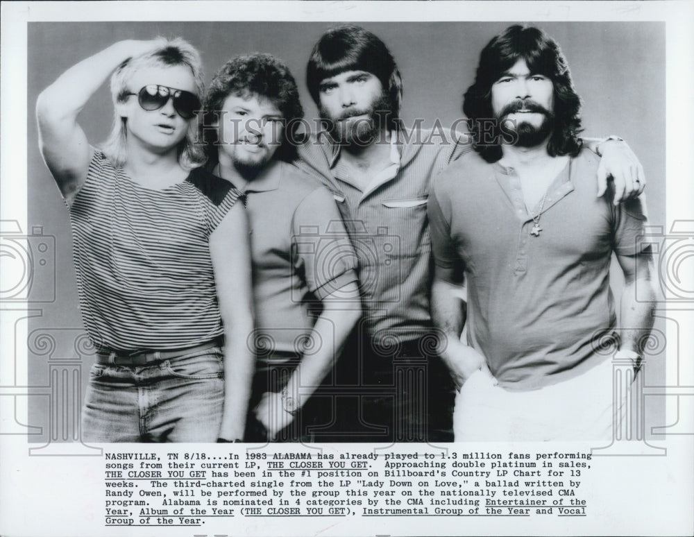 1983 Press Photo Alabama, "The Closer You Get " Album - Historic Images