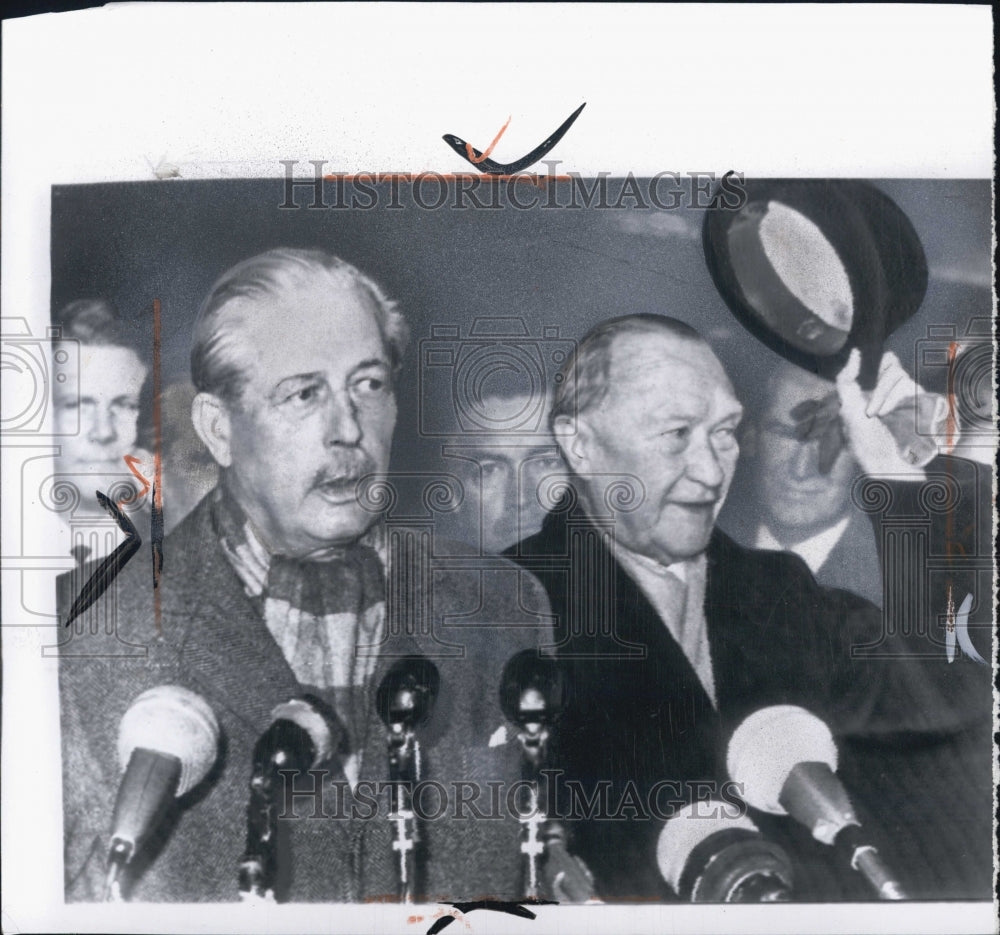 1962 Prime Minister Macmillian and Chancellor Adenauer. - Historic Images