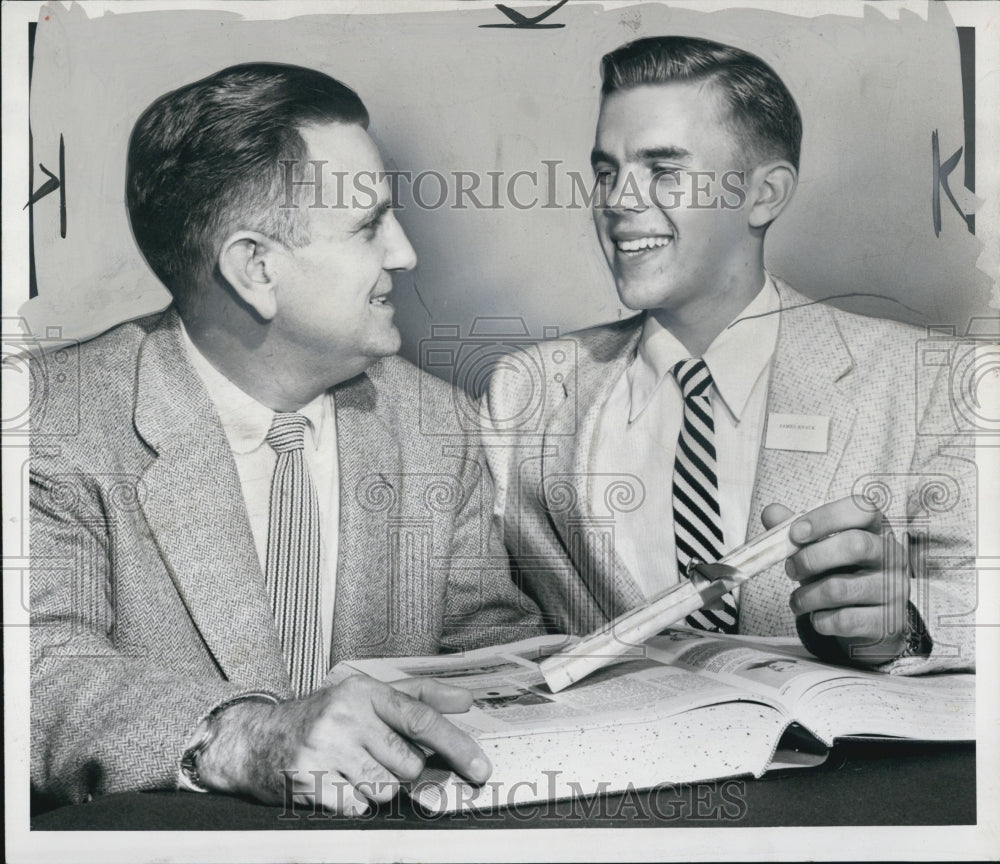 1954 Author,Herbert Knack with son James - Historic Images