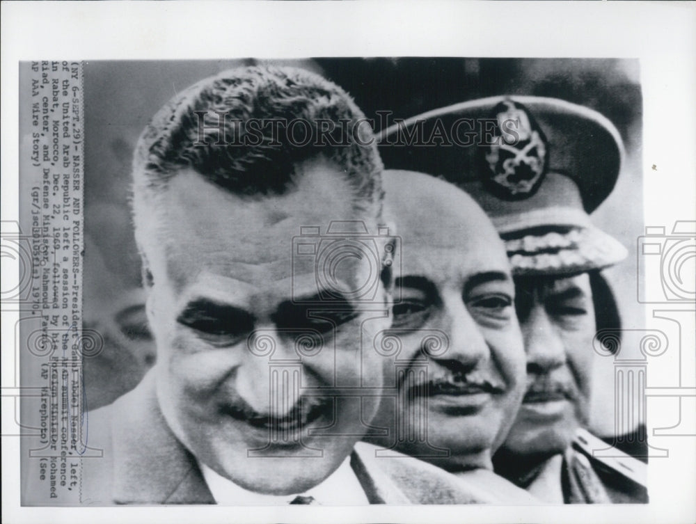 1970 Pres Gamel Abdel Nasser of the United Arab Republic - Historic Images