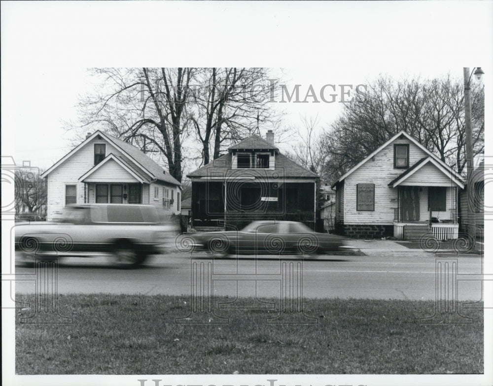 1990 Press Photo Suburban Detroit houses Eight Mile - Historic Images