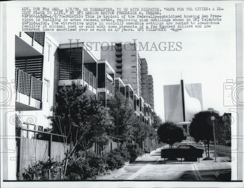 1970 typical federally-subsidized housing San Francisco urban - Historic Images