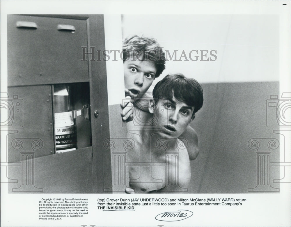 1987 Press Photo Actors Jay Underwood Milly Ward The Invisible Kid - Historic Images