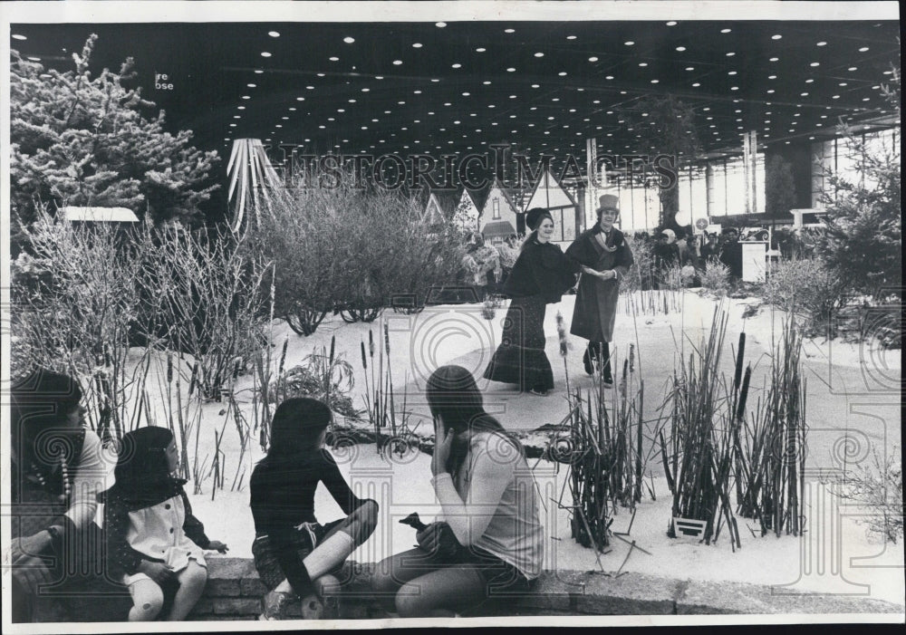 1973 Ice Skating Pond/Chicago Flower/Garden Show/Tony Tyznik Designe - Historic Images