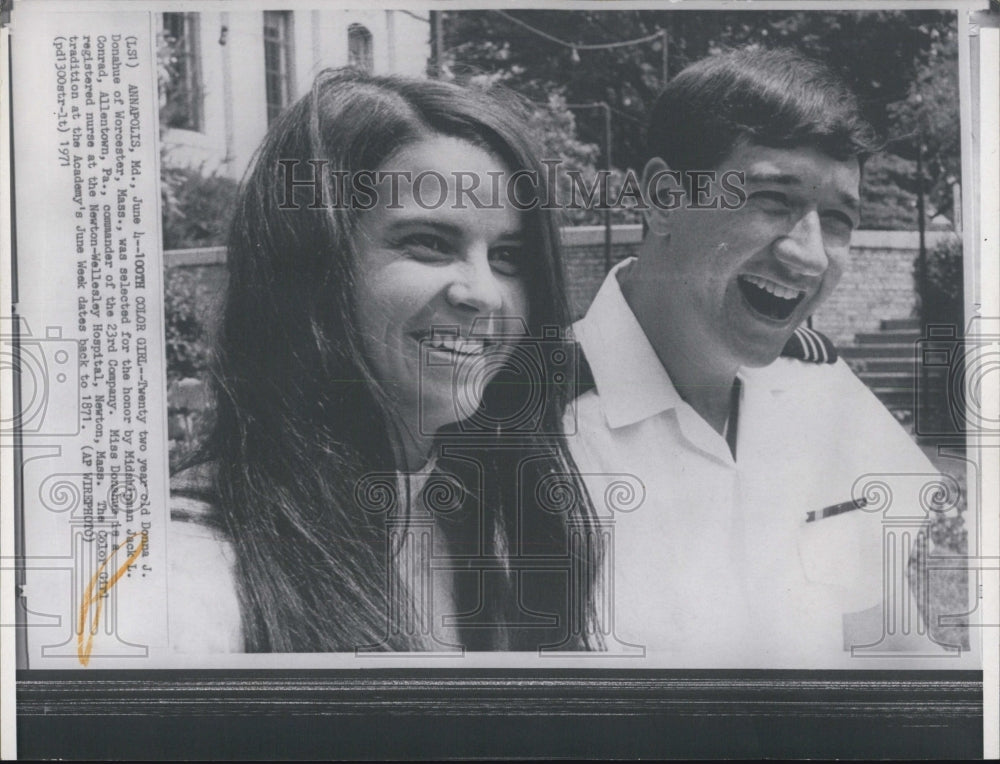 1971 of Donna Donahue chosen as 100th Color Girl for Naval Academy - Historic Images