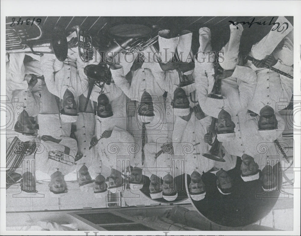 1975 Press Photo Naval USS Olympian Ship&#39;s band in 1896. - Historic Images