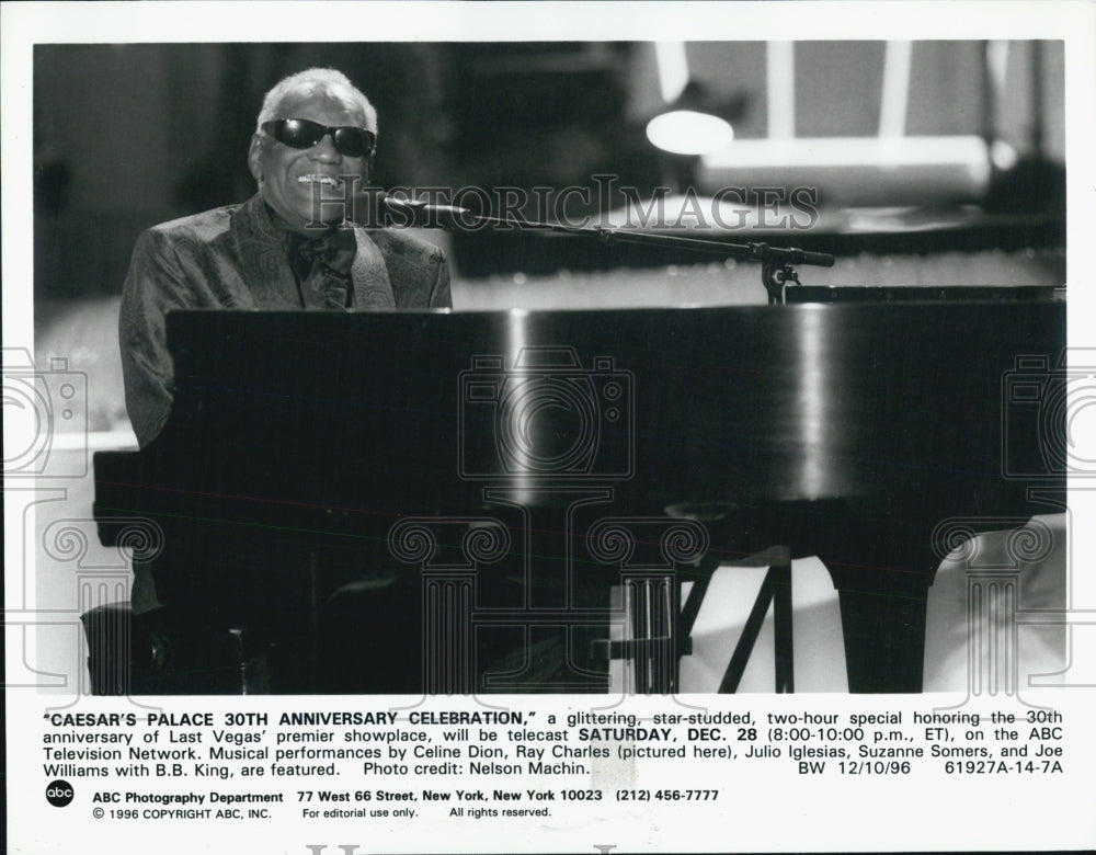 1996 Press Photo Ray Charles/American Musician/Gospel/Rhythm Blues - Historic Images