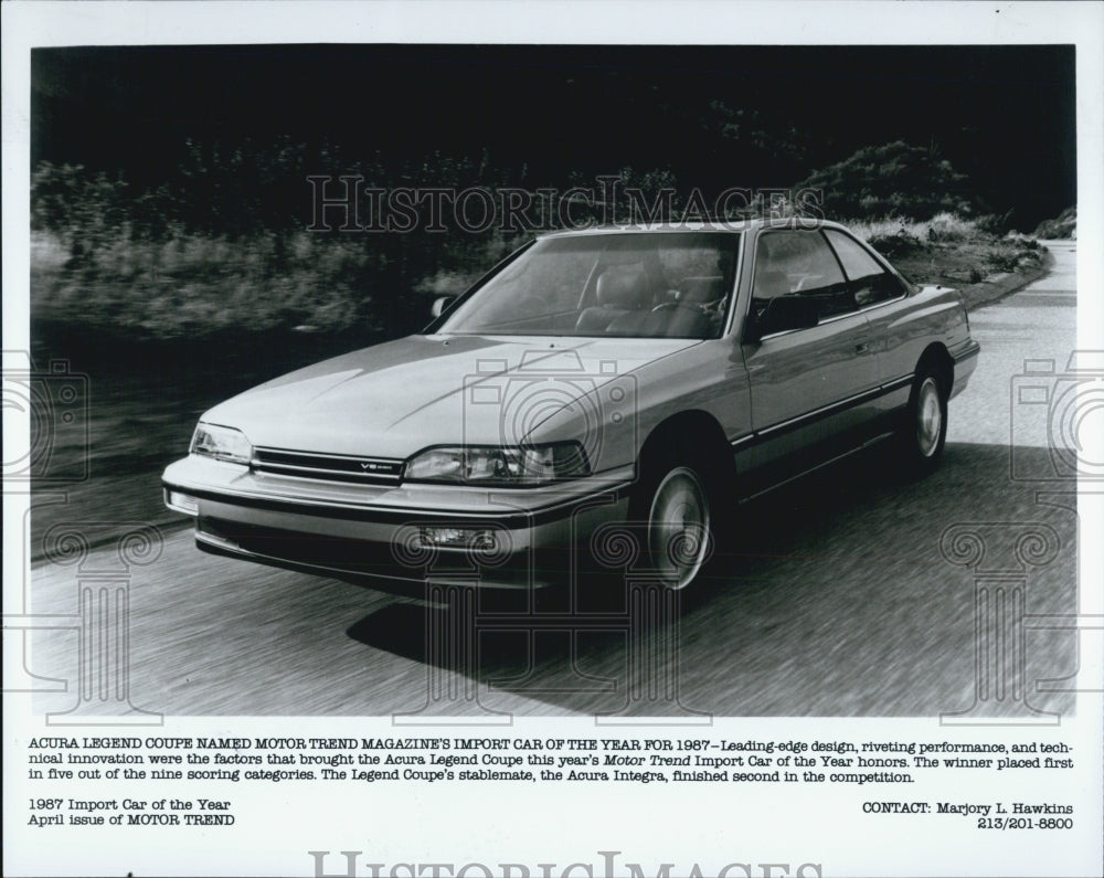 1987 Press Photo Acura Legend Coupe - Historic Images