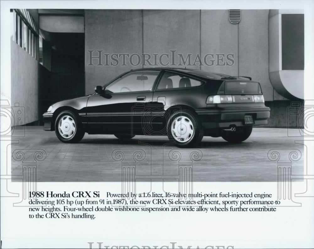 1988 Press Photo Hondra CRX Si Automobile car vehicle - Historic Images