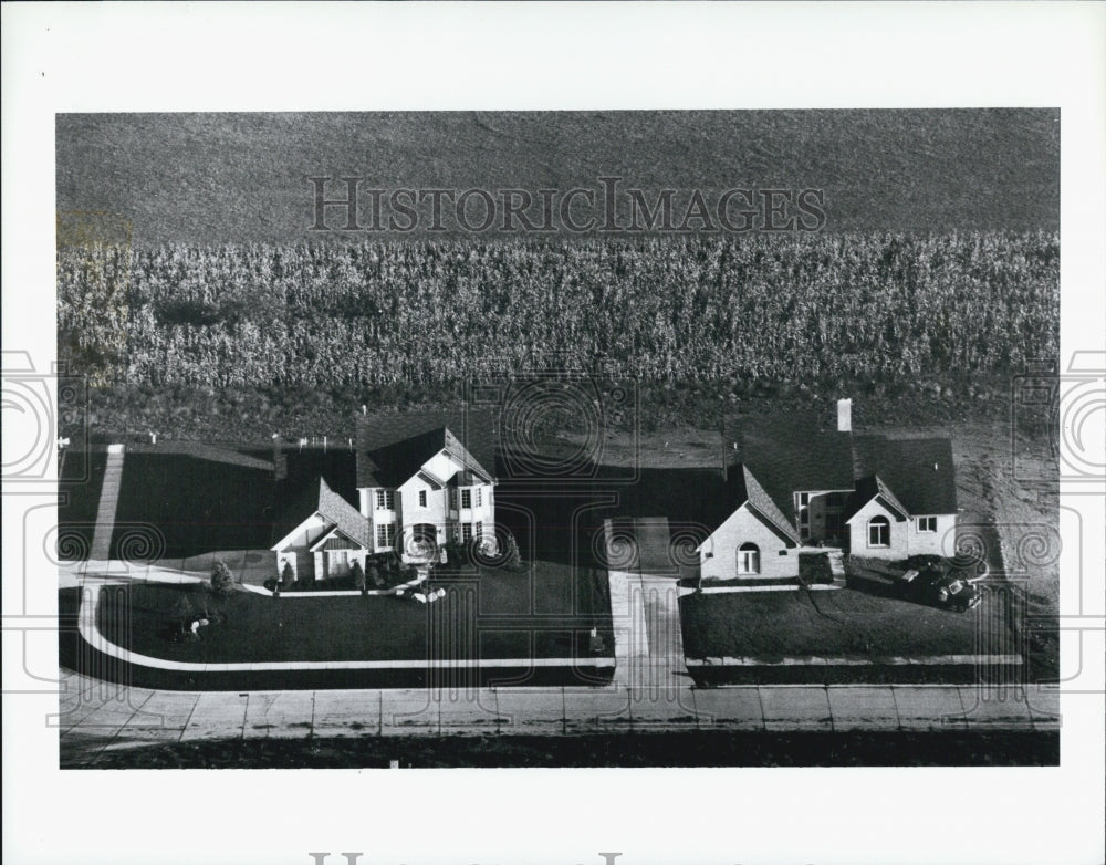 1990 Press Photo aerial view houses - Historic Images