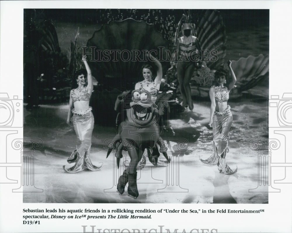 Press Photo Disney On Ice Presents The Little Mermaid Show Sebastian Character - Historic Images