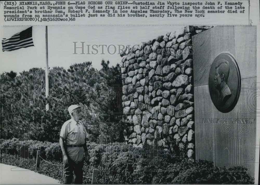 1968 Robert F Kennedy Memorial Flag Jim Whyte Cape Cod - Historic Images