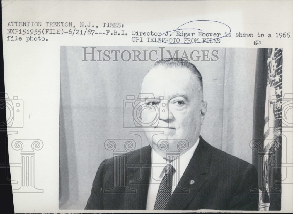 1967 FBI Director J. Edgar Hoover - Historic Images