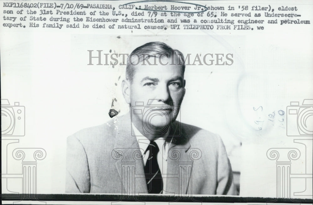 1969 Herbert Hoover, eldest son of 31st U.S. President - Historic Images