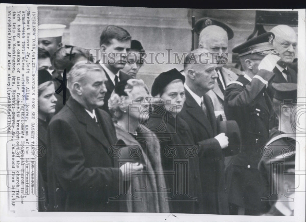 1969 Herbert Hoover Jr. and Allan Hoover with their wives at funeral - Historic Images