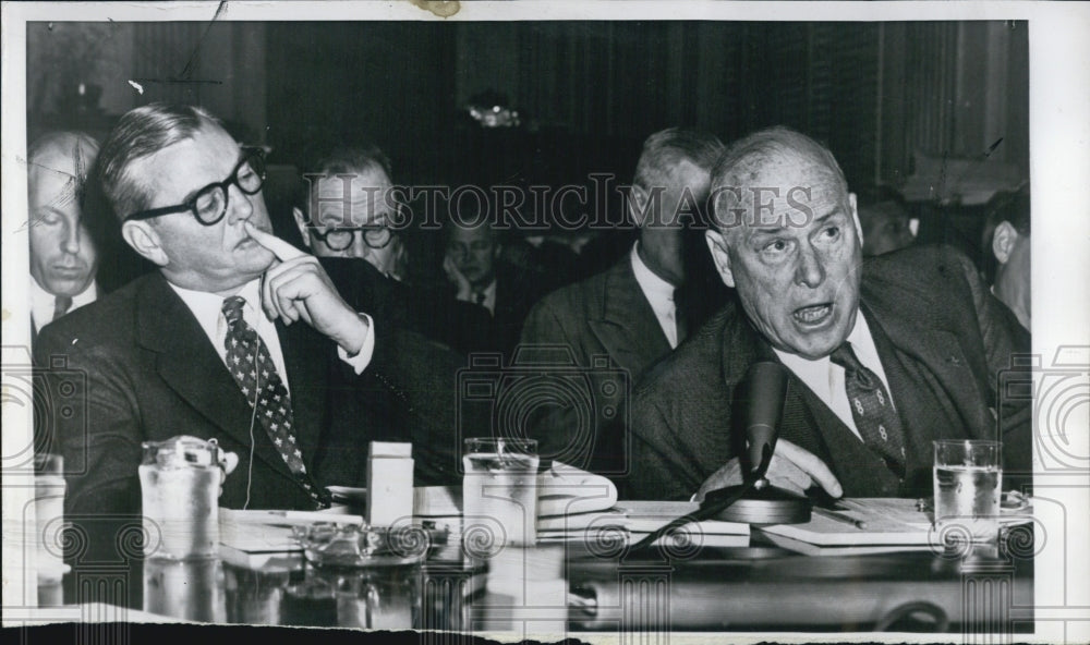 1956 Secretary of commerce Sinclair Weeks testimony before investiga - Historic Images