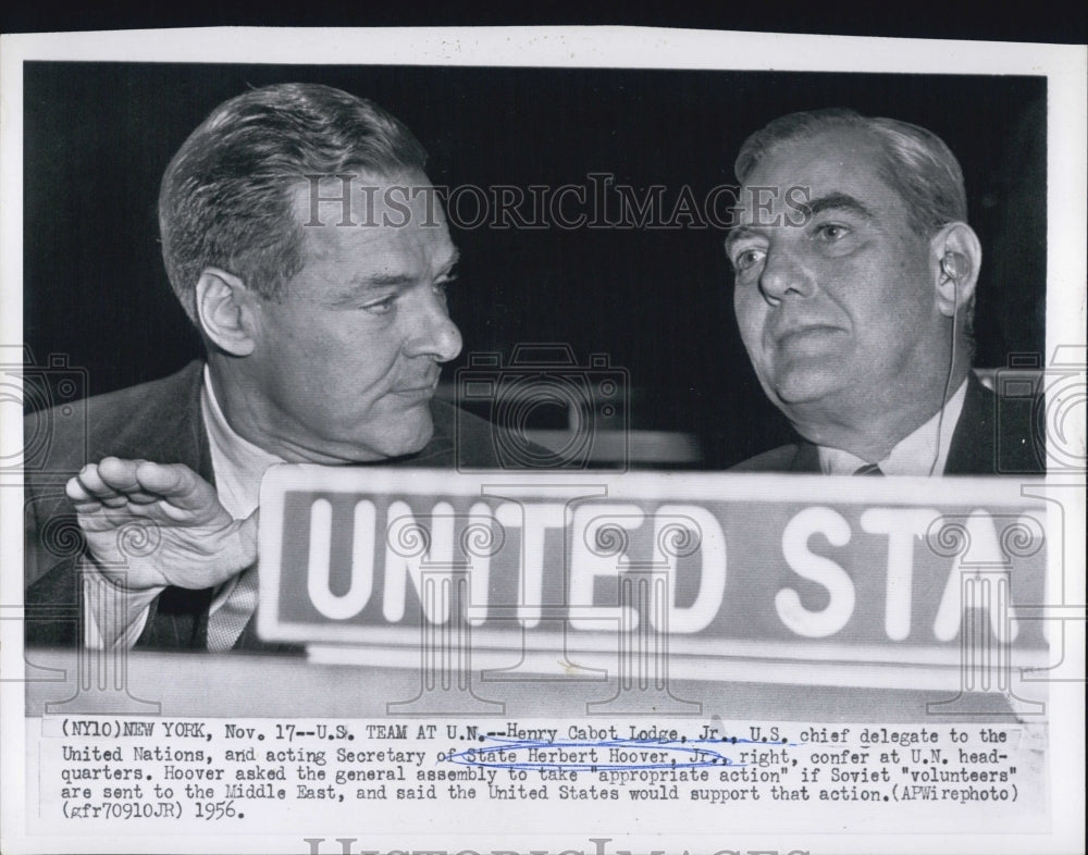 1956 Henry Cabot Lodge jr Chief delegate United Nations Herbert - Historic Images