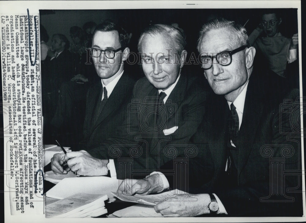 1969 John D. Rockefeller III testify House Ways Means Committee - Historic Images