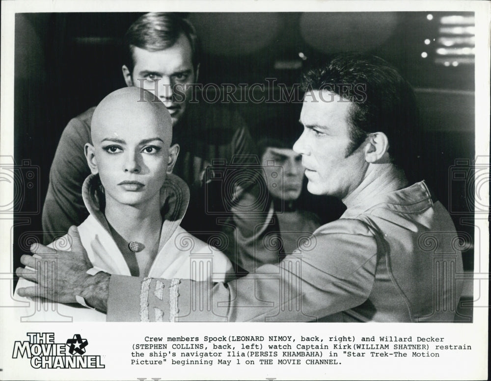 1986 Press Photo Star Trek The Motion Picture Leonard Nimoy Stephen Collins - Historic Images