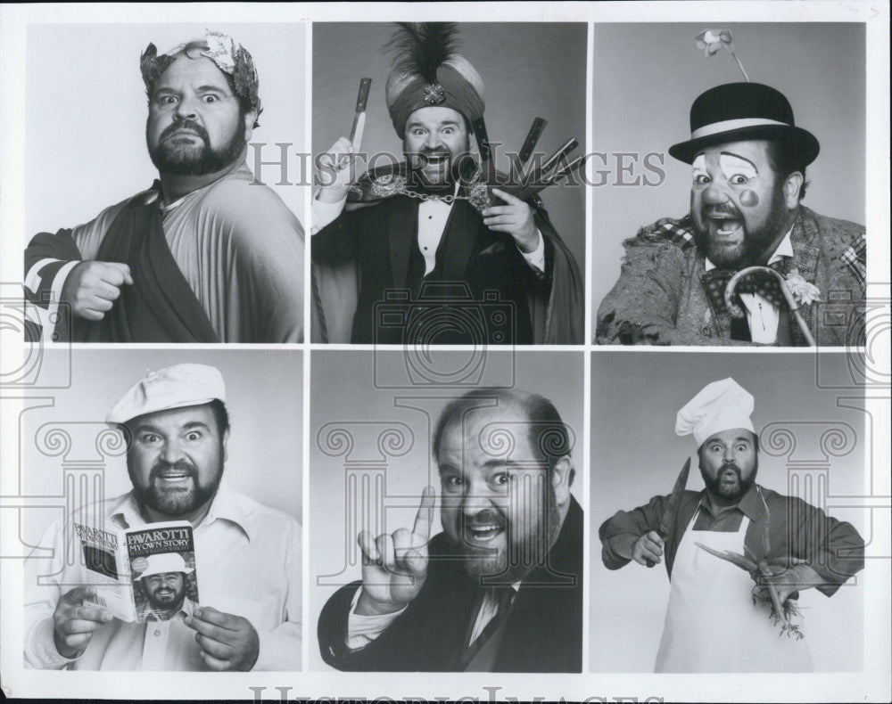 Press Photo Comedian-Entertainer Dom DeLuise Various Costumes - Historic Images