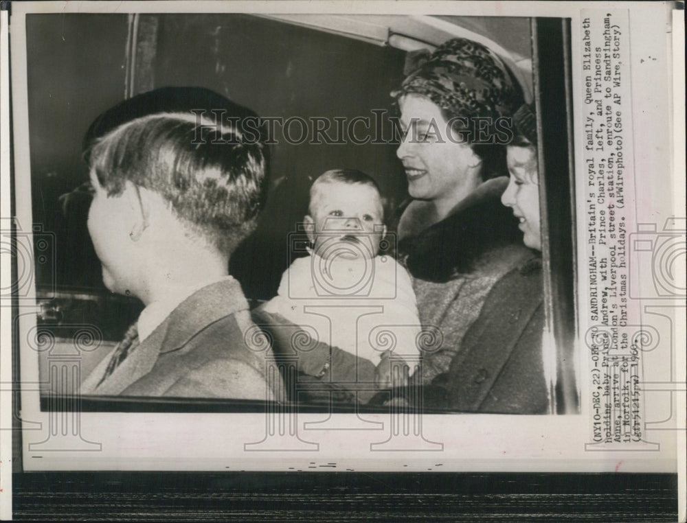 1960 Queen Elizabeth with Princes Andrew, Charles &amp; Princess Anne - Historic Images