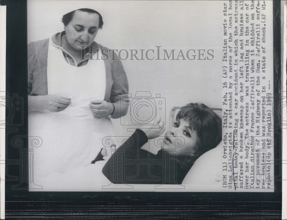 1969 Gina Lollobrigida  injured in car accident - Historic Images