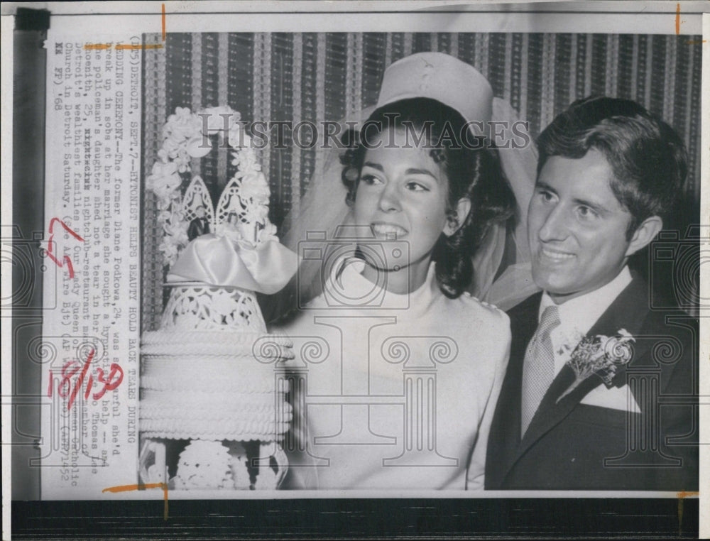 1968 Diane Podkowa Thomas Shoenith Wedding Diane Hypnotized - Historic Images