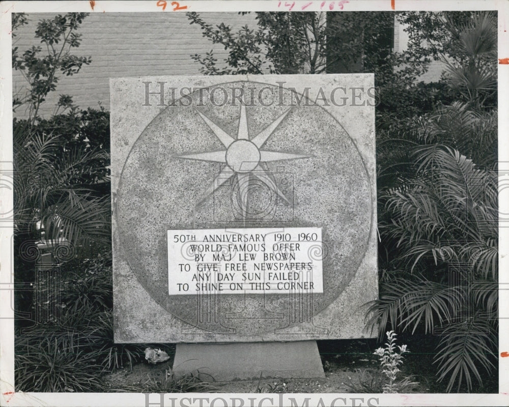 1985 Press Photo Sunshine Offer and Evening Independent Marker - Historic Images