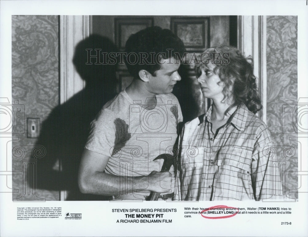 1986 Press Photo Press Photo Long and Hanks in Spielberg&#39;s &quot;The Money Pit&quot; - Historic Images