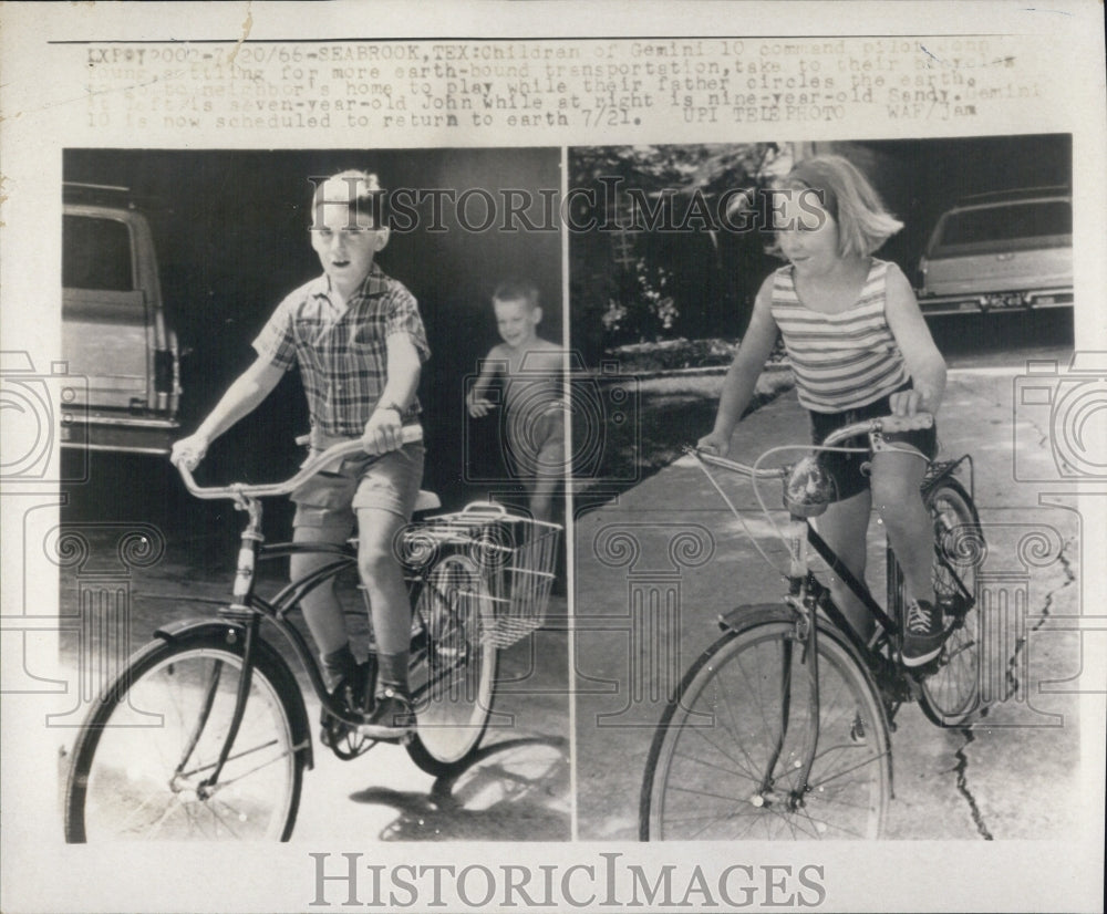 1966 Children of Astronauth John Young, son John and daughter Sandy - Historic Images