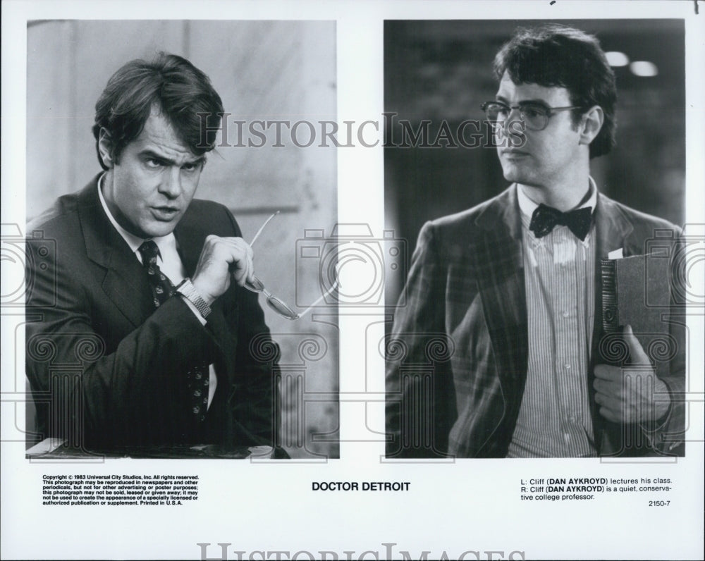 1983 Press Photo Dan Aykroyd stars as College professor in Doctor Detroit. - Historic Images