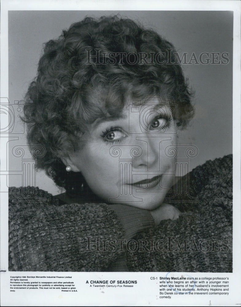 1986 Press Photo Shirley MacLaine in &quot;A Change of Seasons&quot; - Historic Images