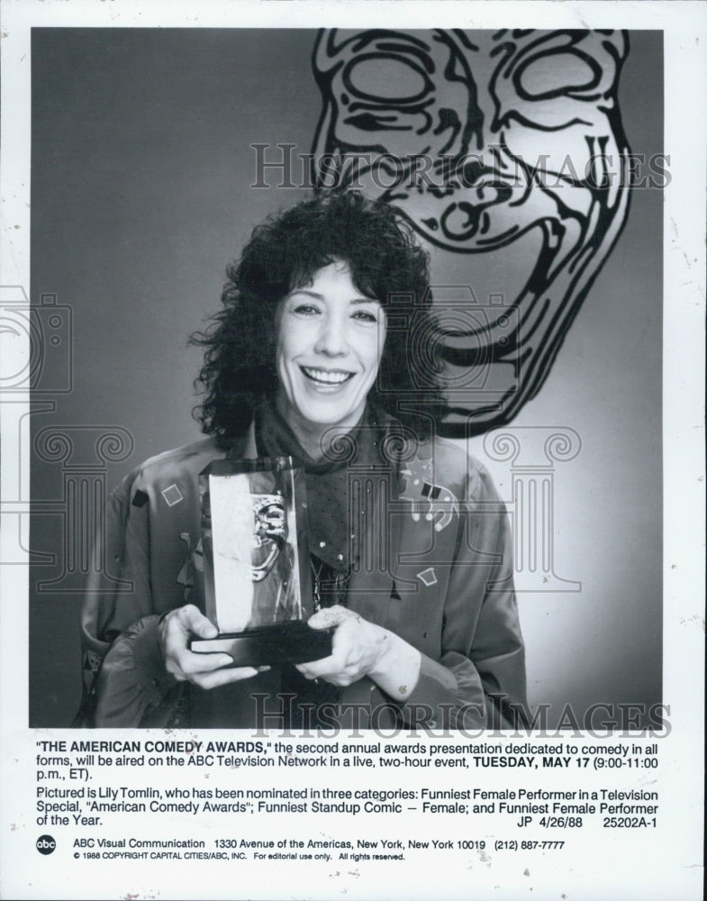 1988 Press Photo Lily Tomlin The American Comedy Awards - Historic Images