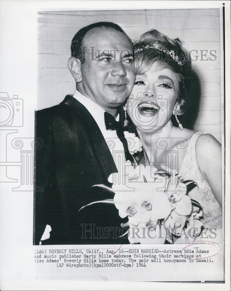 1964 Press Photo Edie Adams Weds Ernie Kovacs - Historic Images