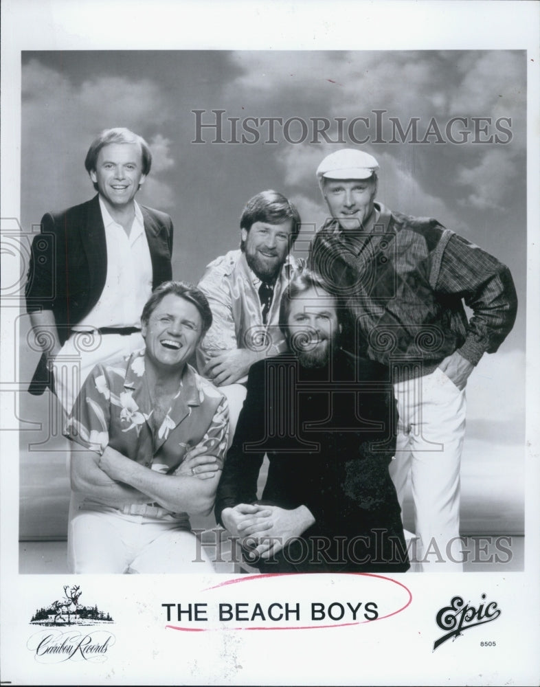 Press Photo The beach Boys Bruce Johnton Carl wilsa Al Jardine brain Wilson Mike - Historic Images