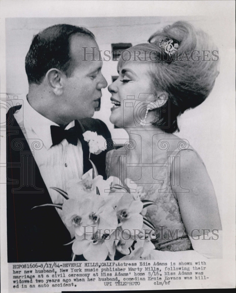 1964 Edie Adams and her new husband Marty Mills. - Historic Images