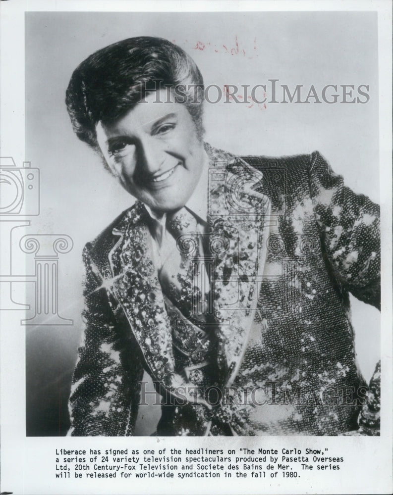 1992 Copy of 1980 Photo Pianist and vocalist Liberace - Historic Images