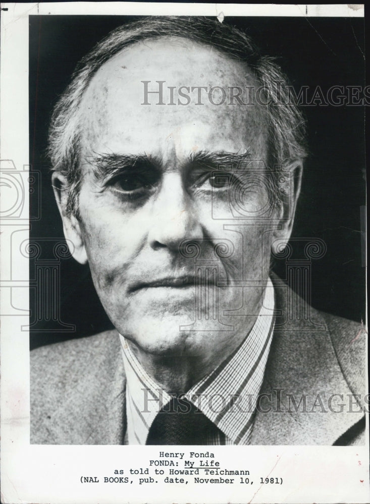 1981 Press Photo Henry Fonda My Life Howard Teichmann - Historic Images