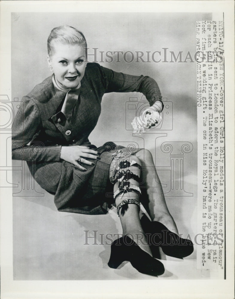 Press Photo Cover Girl Chris Holly Model - Historic Images