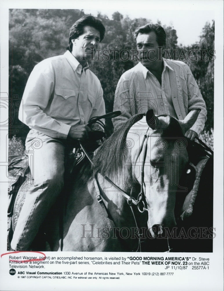 1987 Press Photo Robert Wagner & Dr. Steve Kritsick - Historic Images