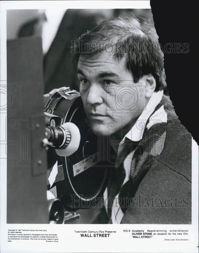 1987 Press Photo Oliver Stone Director Movie Wall Street - Historic Images