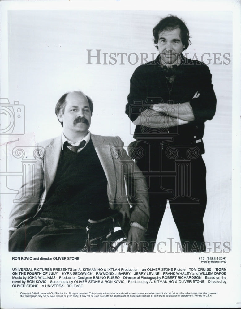 1999 Press Photo Ron Kovic and Oliver Stone Dir of Born on the Fourth of July - Historic Images