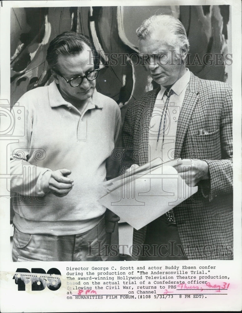 1973 George C. Scott and Buddy Ebsen - Historic Images